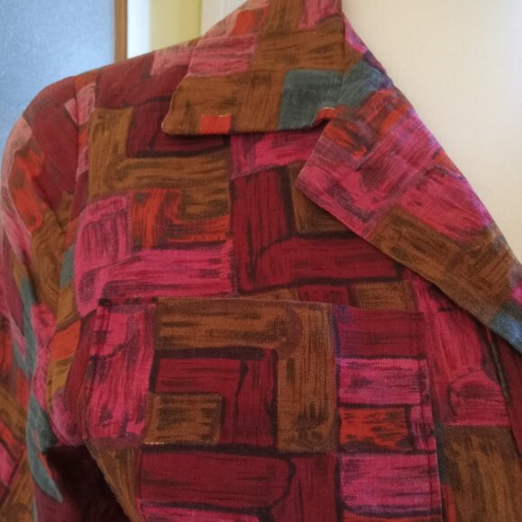 WOW !!! Original 1950s Vintage cotton day dress fuchsia rockabilly - Picture 4 of 5